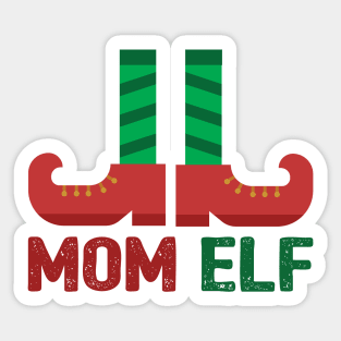 Mom Elf Matching Christmas Family Apparel Sticker